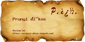 Prunyi Ákos névjegykártya