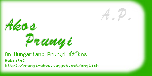 akos prunyi business card